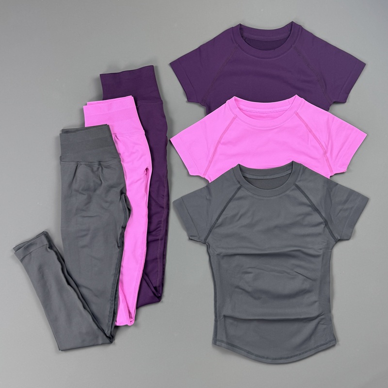 Pilates Yoga Legging - Set Olahraga Wanita 2 Potong, Atasan