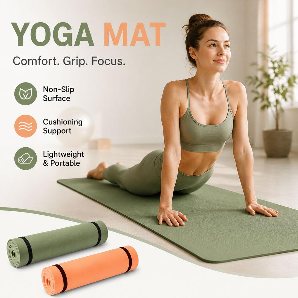 Pilates Yoga Mat - Matras Yoga Tebal Anti-selip Matras Olahraga