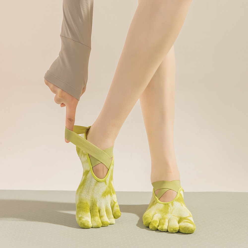 Pilates Yoga Grip Socks - Kaos Kaki Yoga Wanita Tie-Dye dengan