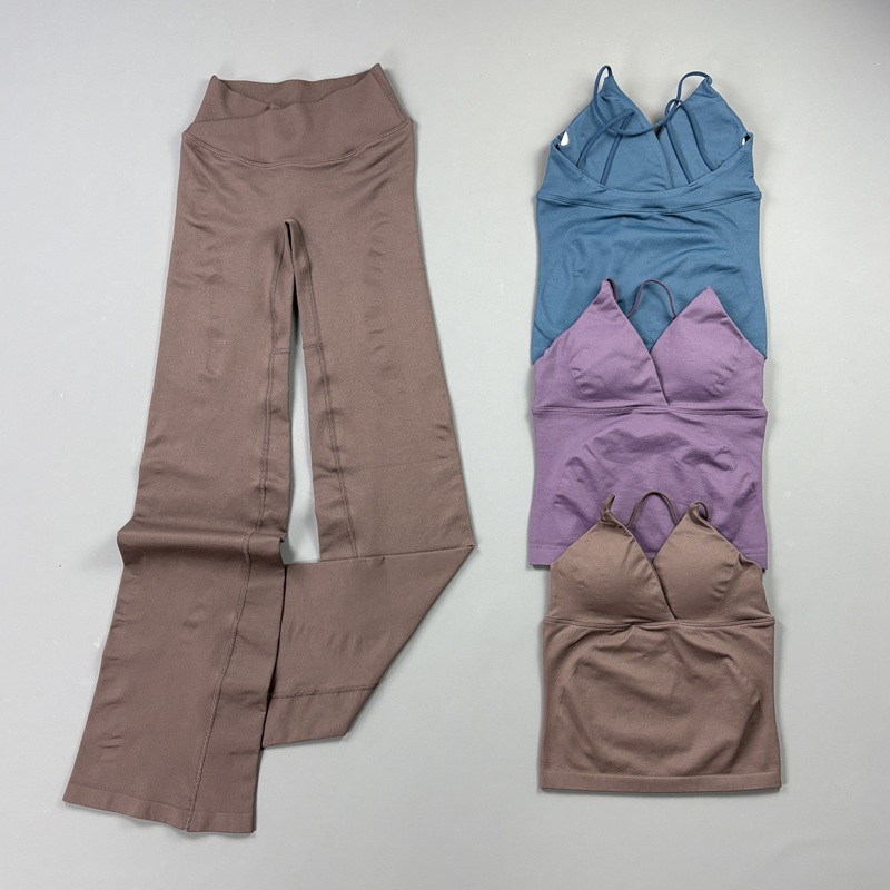 Pilates Yoga Legging - 2Pcs Set Yoga Wanita Tanpa Jahitan,