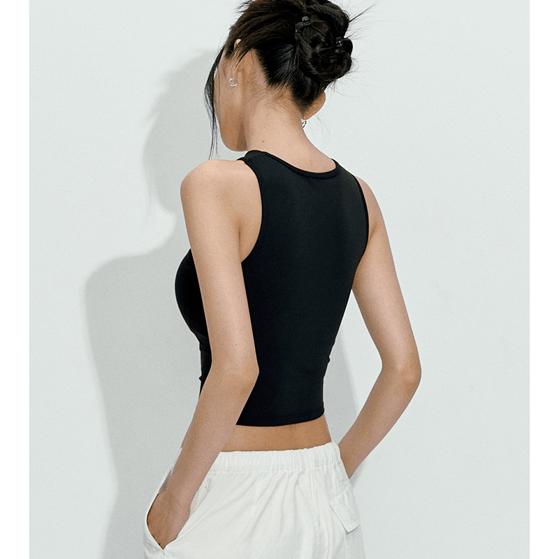 Pilates Yoga Or - Rompi olahraga wanita model halter, atasan