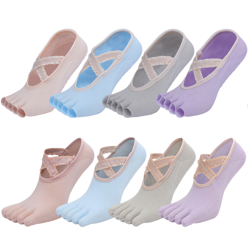 Pilates Yoga Grip Socks - Kaus Kaki Yoga Lima Jari Balutan