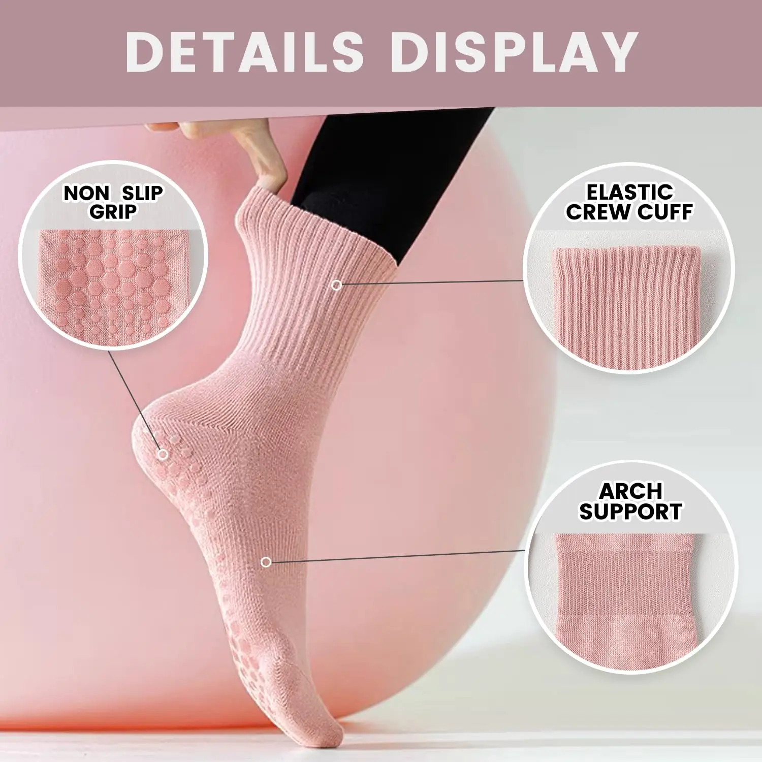 4 pasang kaus kaki yoga wanita - Pilates Yoga Grip Socks ulasan dan harga