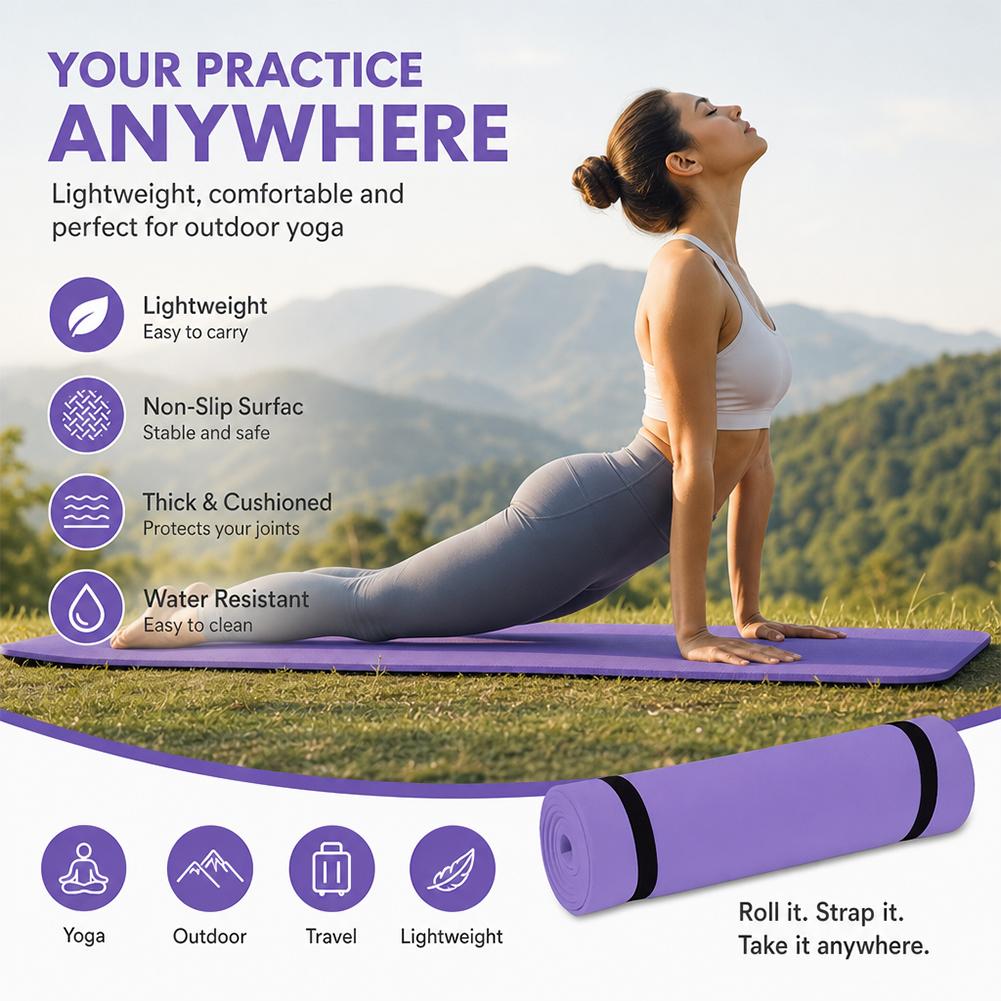 1/2 Buah Tikar Yoga Tebal Anti - Pilates Yoga Mat ulasan dan harga