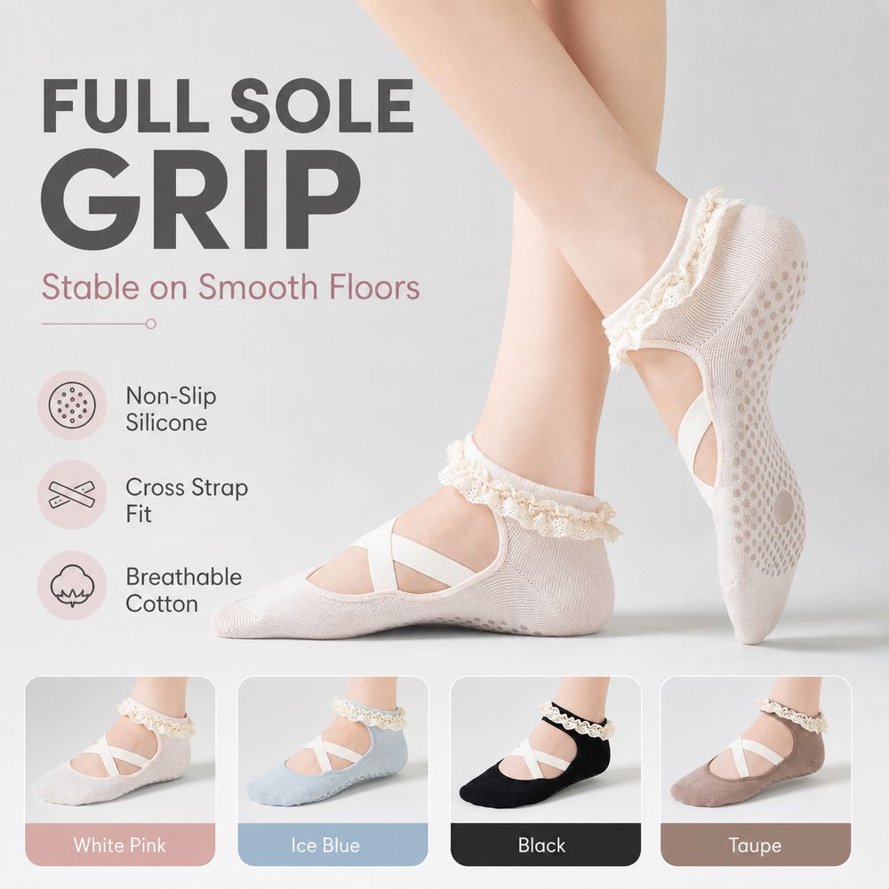 Kaus Kaki Yoga Anti Selip Baru - Pilates Ankle Strap ulasan dan harga