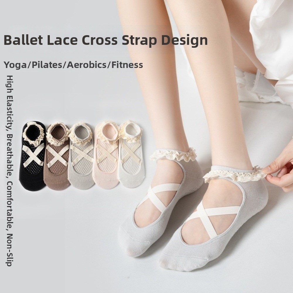 Kaus Kaki Yoga Anti Selip Baru - Pilates Ankle Strap ulasan dan harga